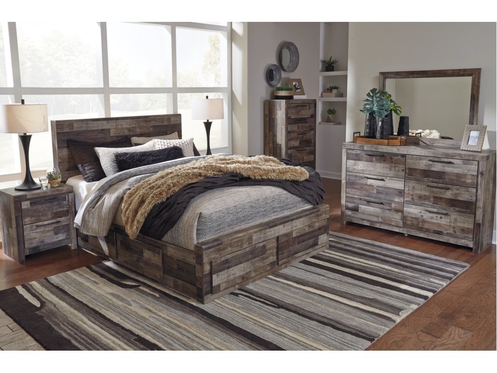 Derekson Queen Panel Bed with 4 Storage Drawers - image 7