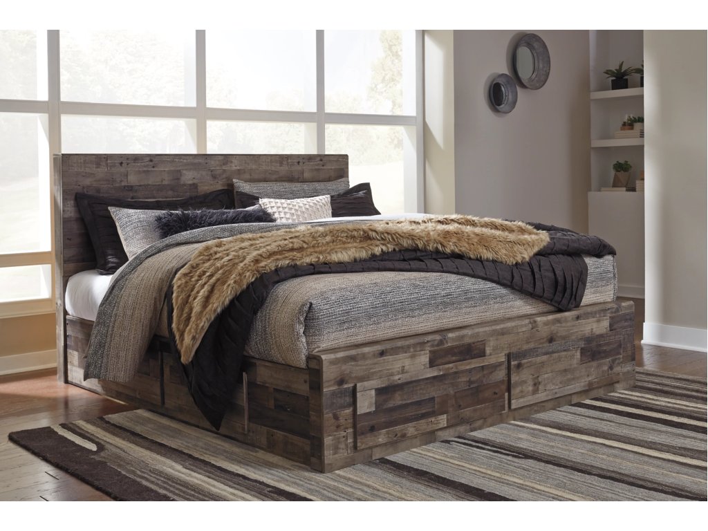 Derekson King Panel Bed with 6 Storage Drawers - image 1