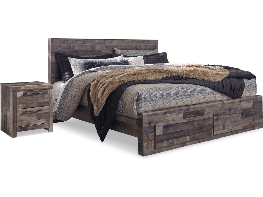 Derekson King Panel Storage Bed and 2 Nightstands - main image