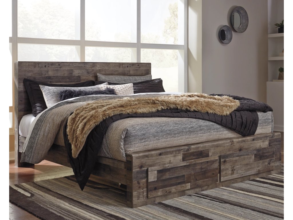 Derekson King Panel Storage Bed, Dresser and Nightstand - image 9