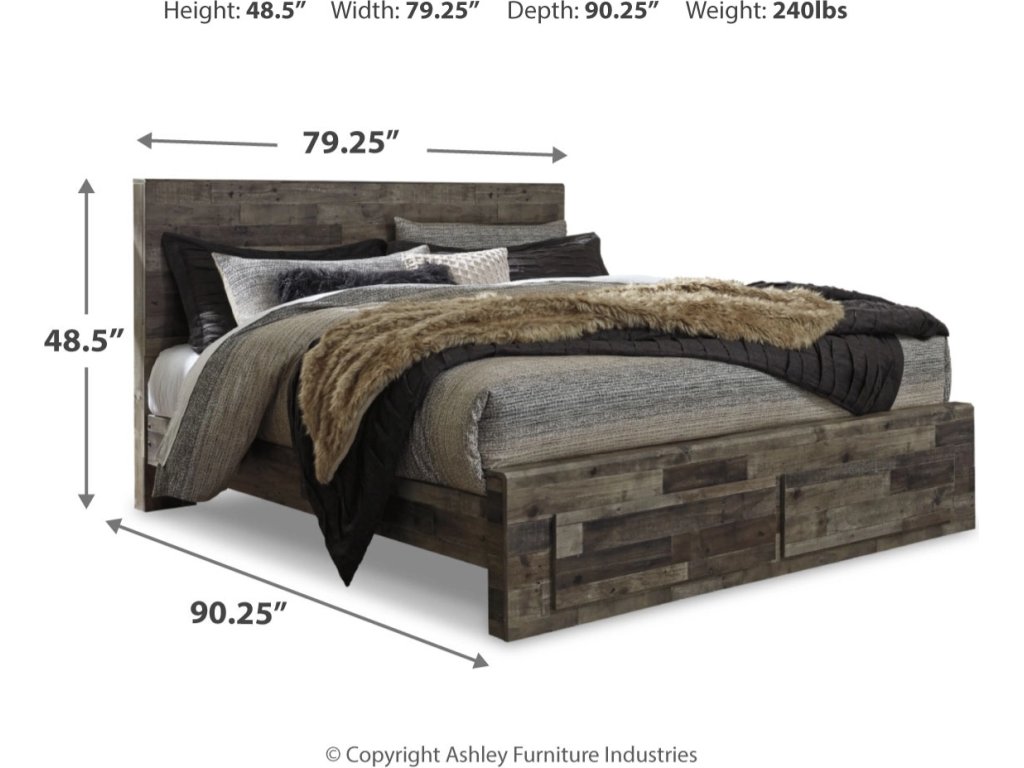 Derekson King Panel Storage Bed, Dresser and Nightstand - image 6