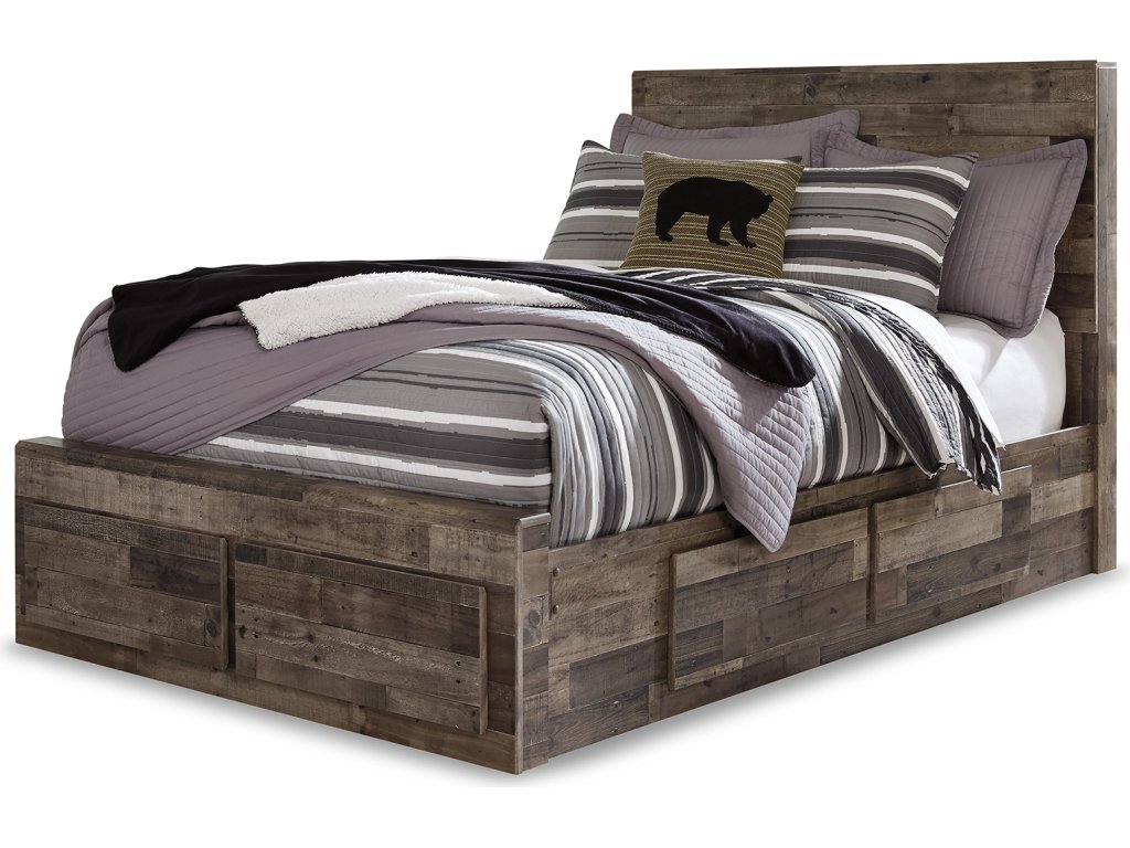 Derekson Full Panel Storage Bed, Dresser, Mirror and 2 Nightstands - image 2