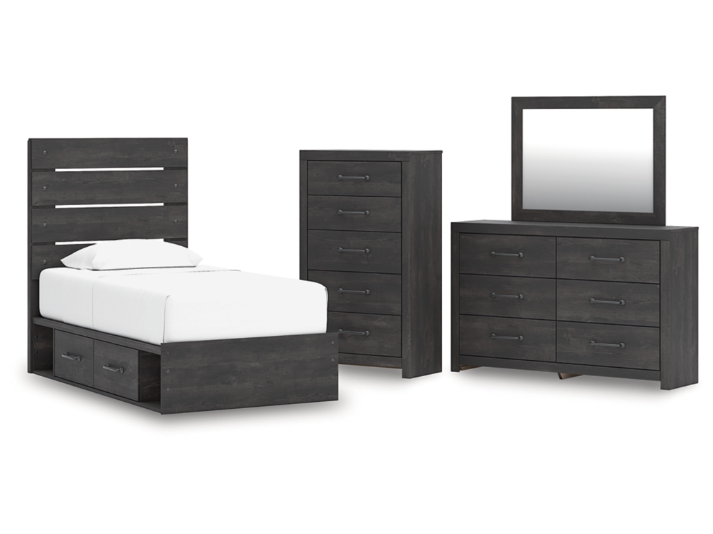 Hollivern Twin Panel Storage Bed, Dresser, Mirror and Chest - main image