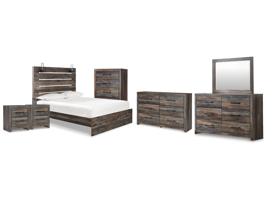 Drystan Queen Panel Bed, 2 Dressers, Mirror, Chest and 2 Nightstands - main image