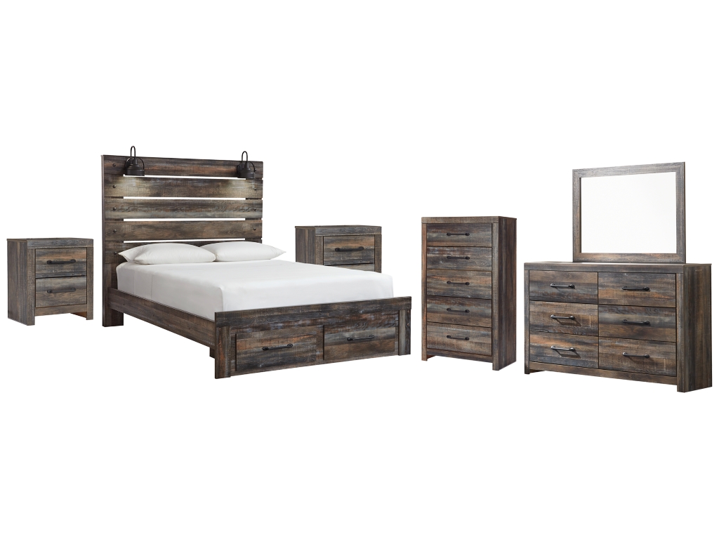 Drystan Queen Panel Storage Bed, Dresser, Mirror, Chest and 2 Nightstands - main image