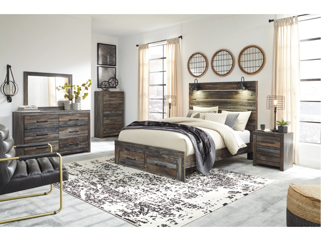 Drystan Queen Panel Bed with 2 Storage Drawers - image 2