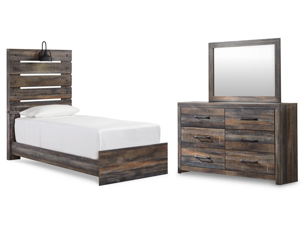 Drystan Twin Panel Bed, Dresser and Mirror - main image
