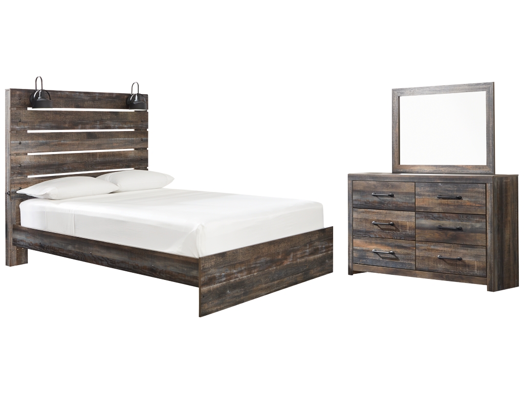Drystan Queen Panel Bed, Dresser and Mirror - main image
