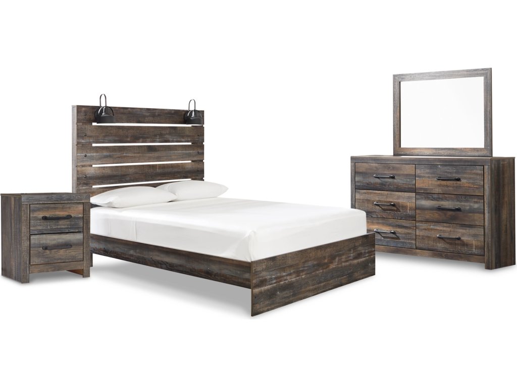 Drystan Queen Panel Bed, Dresser, Mirror and Nightstand - image 1