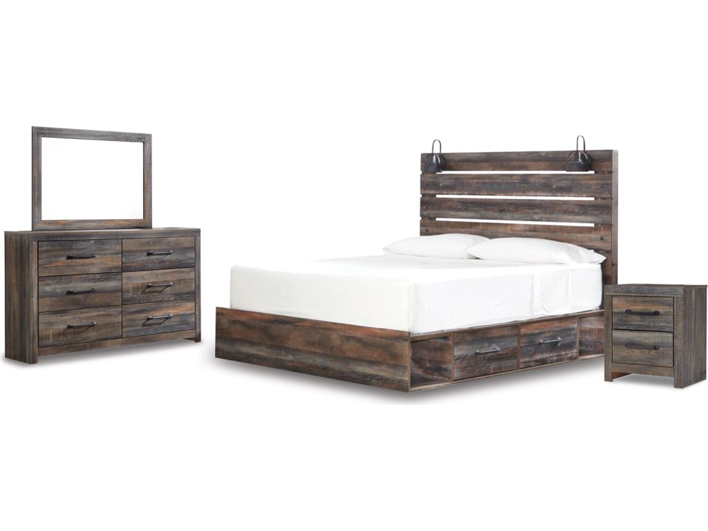 Drystan King Panel Bed with Storage, Dresser, Mirror and Nightstand - image 1