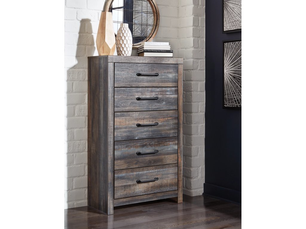 Drystan Queen Bookcase Panel Bed, Dresser, Mirror Chest and Nightstand - image 15