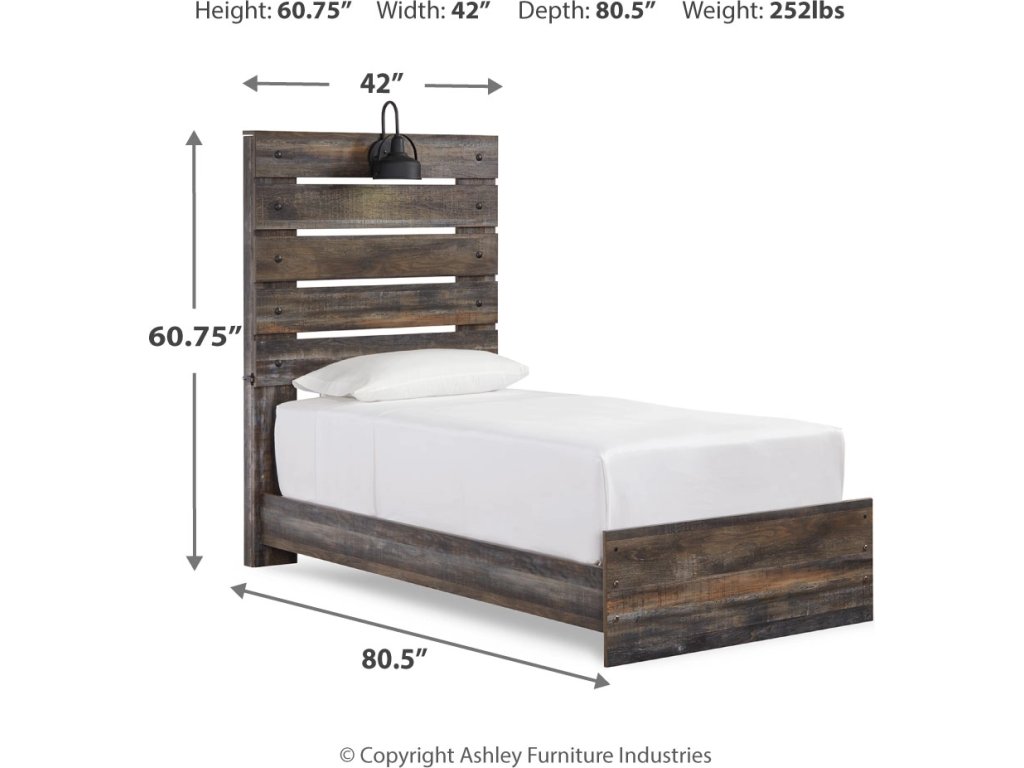 Drystan Twin Panel Bed with 4 Storage Drawers - image 3