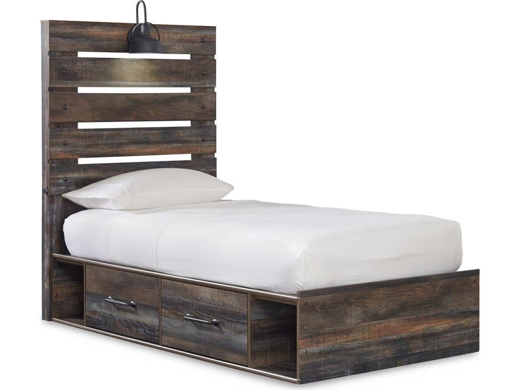 Drystan Twin Panel Bed with 4 Storage Drawers - main image