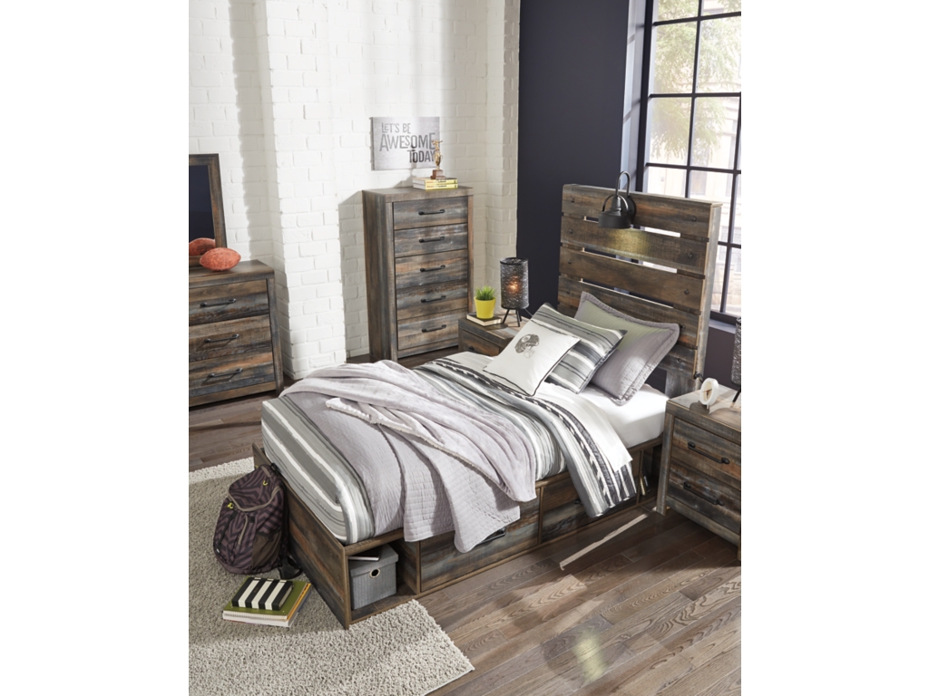 Drystan Twin Panel Bed with 2 Storage Drawers - image 5