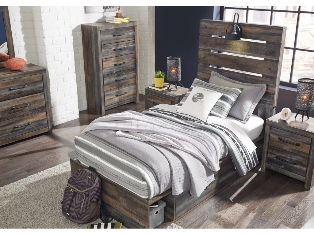 Drystan Twin Panel Bed with 4 Storage Drawers - image 4