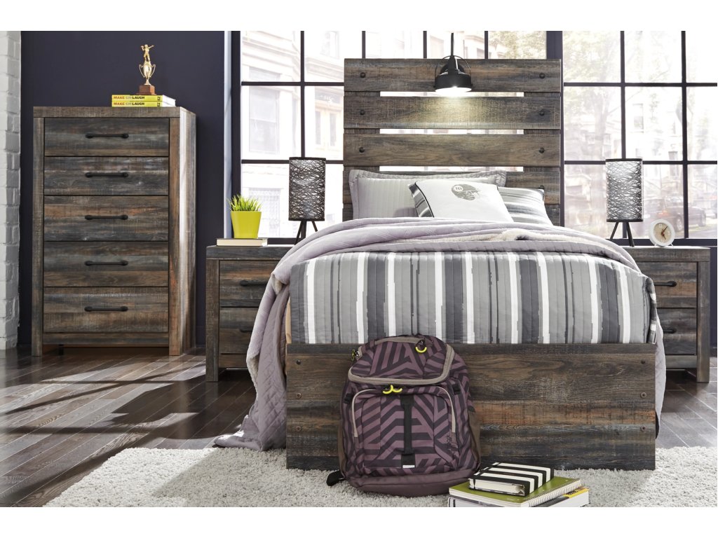 Drystan Twin Panel Bed with 4 Storage Drawers - image 5