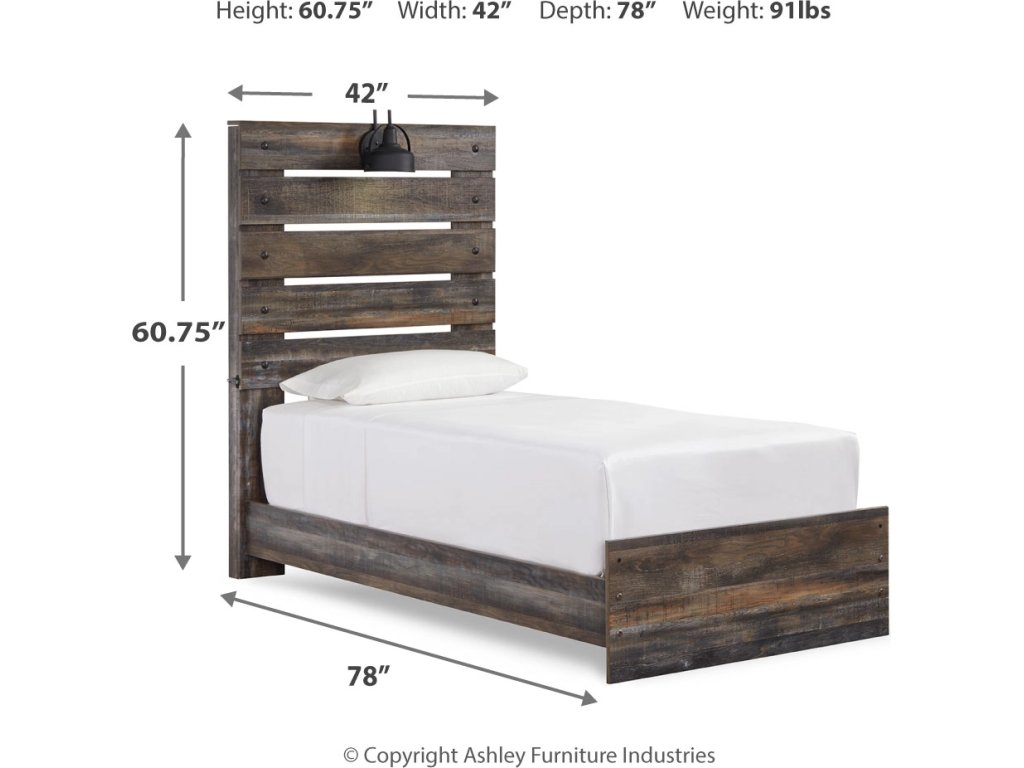 Drystan Twin Panel Bed, Dresser and Mirror - image 6