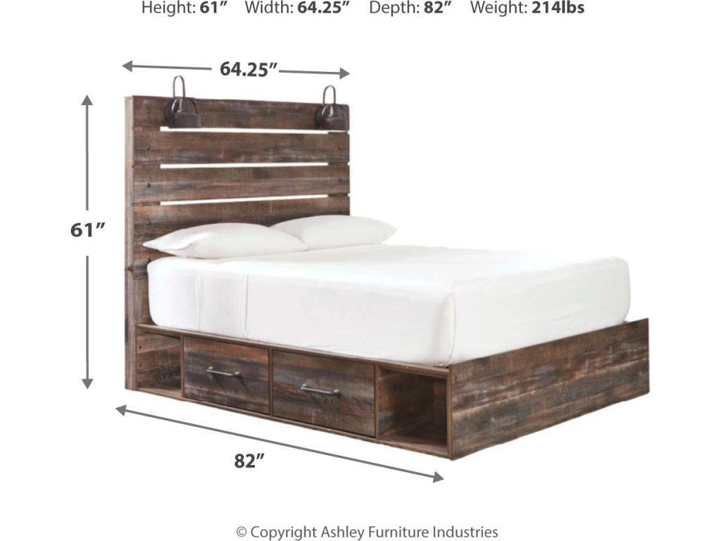Drystan Queen Panel Bed with 2 Storage Drawers - image 2