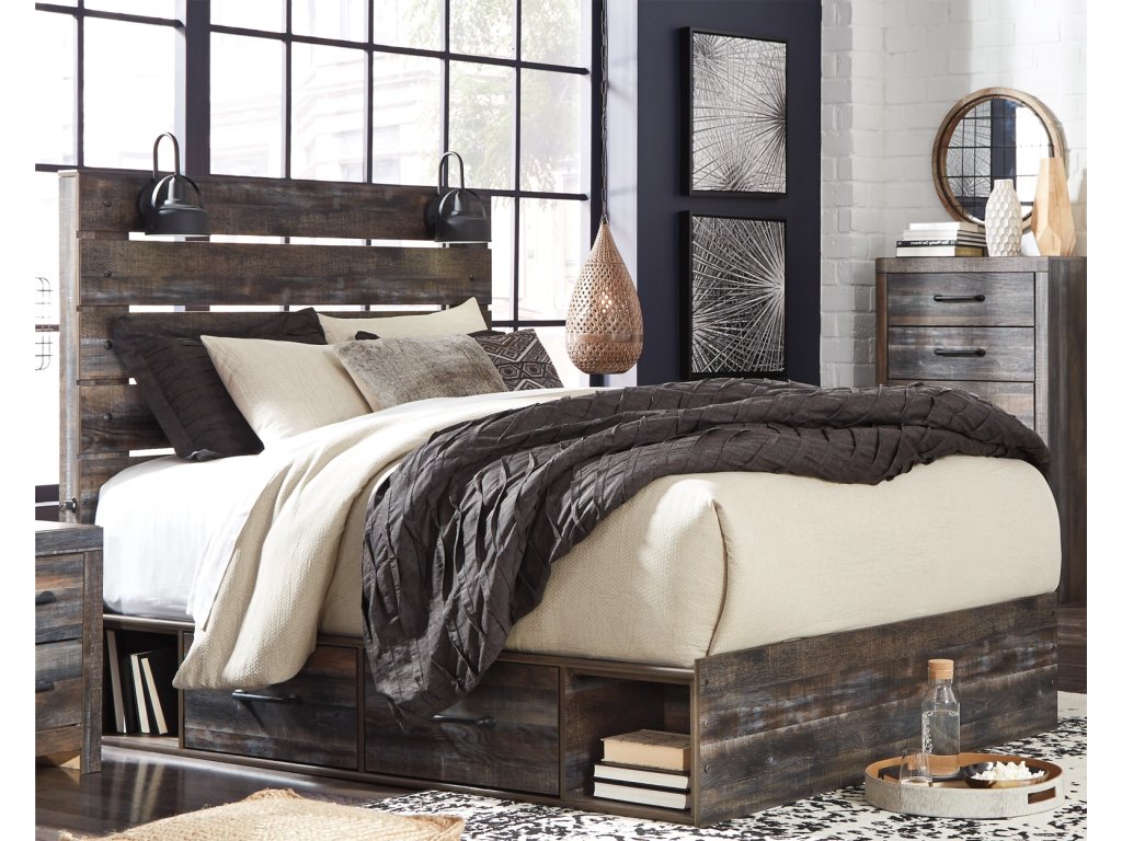 Drystan Queen Panel Bed with Storage, Chest and Nightstand - main image
