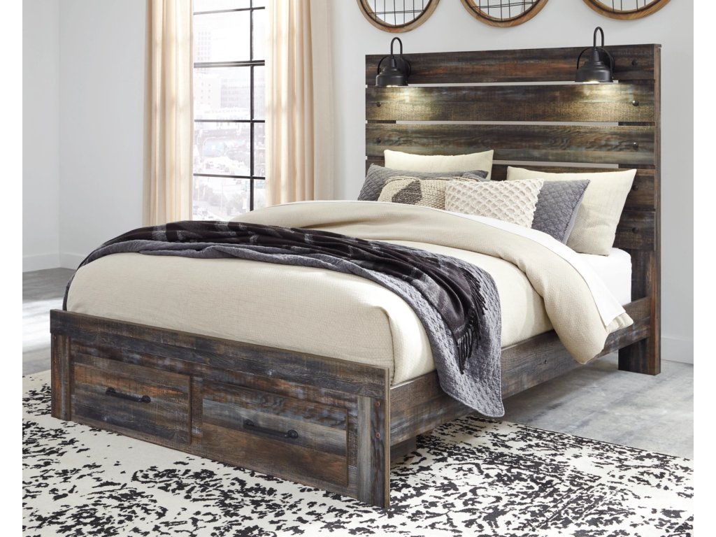 Drystan Queen Panel Bed with 2 Storage Drawers - image 1