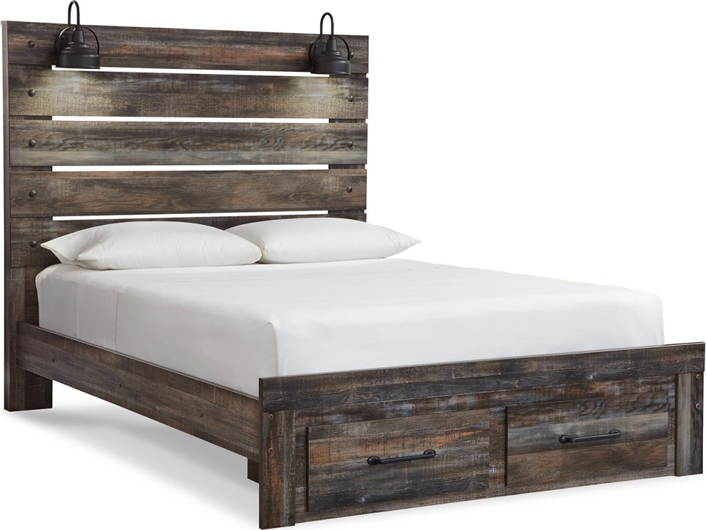 Drystan Queen Panel Bed with 2 Storage Drawers - main image
