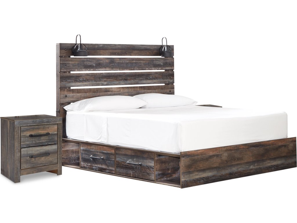 Drystan King Panel Storage Bed and 2 Nightstands - main image