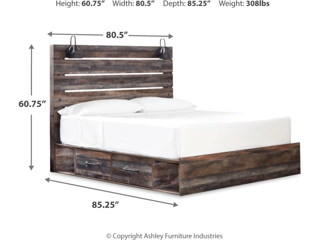 Drystan King Storage Bed, Dresser and Mirror - image 5