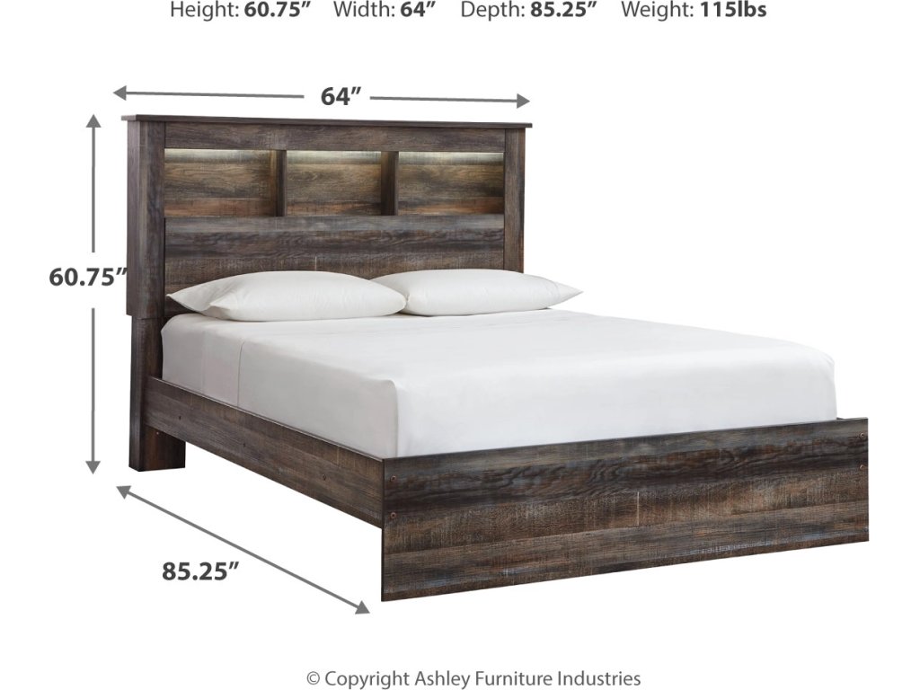 Drystan Queen Bookcase Panel Bed, Dresser, Mirror Chest and Nightstand - image 9