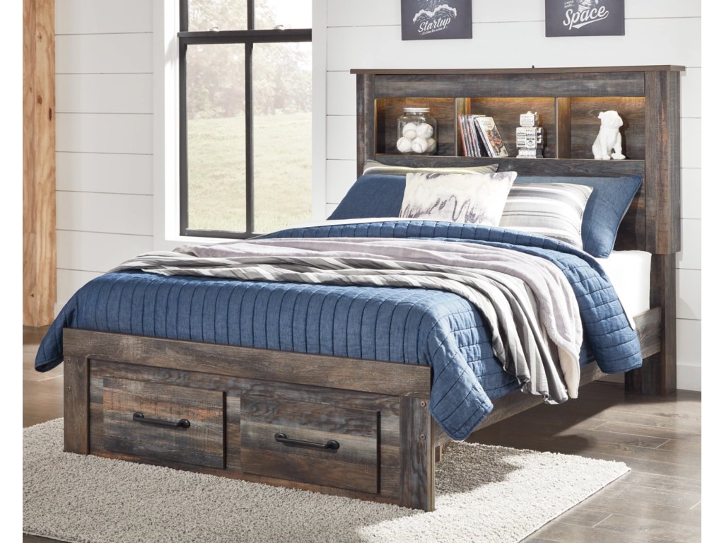 Drystan Full Bookcase Storage Bed, Dresser and Mirror - image 6