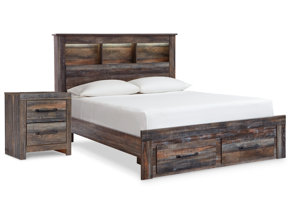 Drystan Full Bookcase Storage Bed and Nightstand - main image