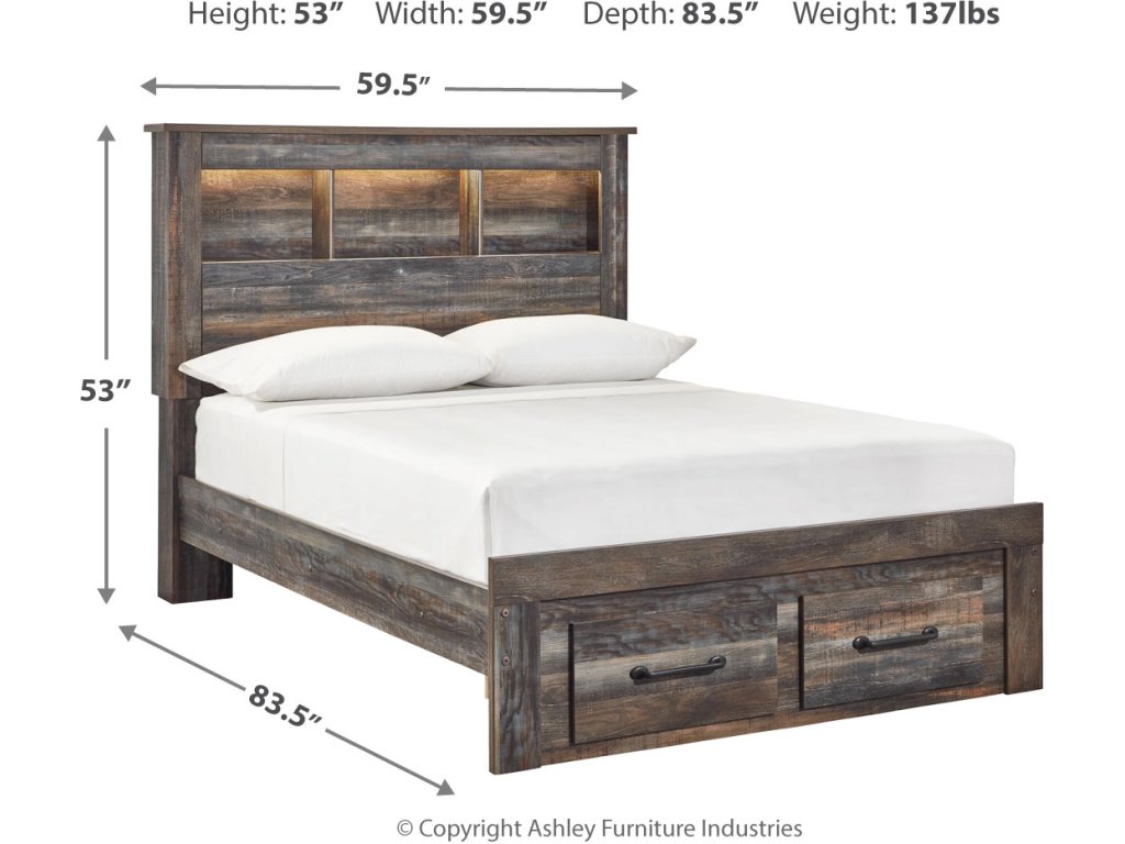 Drystan Full Bookcase Storage Bed, Dresser and Mirror - image 4
