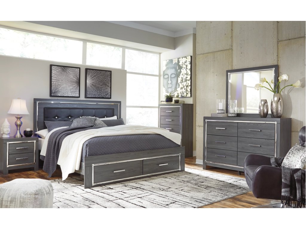 Lodanna King Upholstered Storage Bed, Dresser, Mirror, Chest and 2 Nightstands - main image