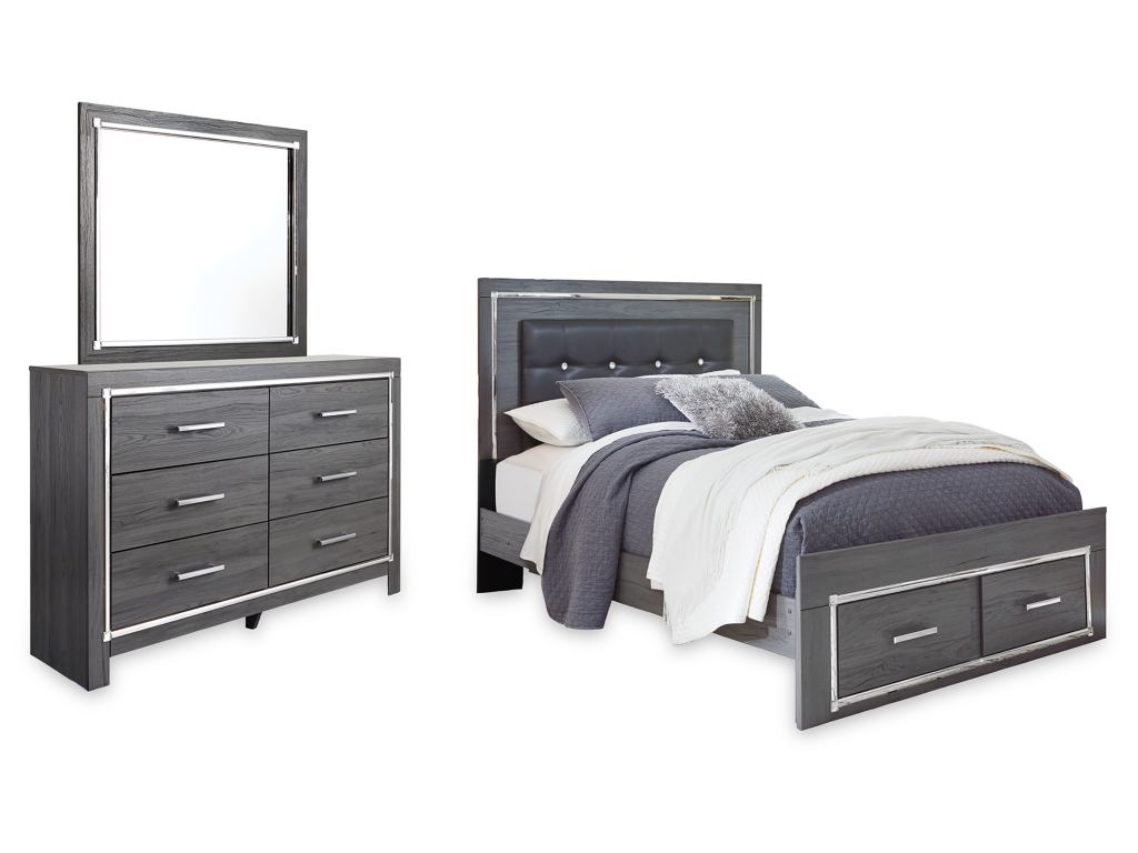 Lodanna Queen Upholstered Panel Storage Bed, Dresser and Mirror - main image