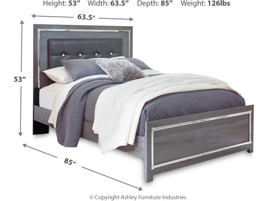 Lodanna Queen Upholstered Panel Bed, Dresser and Mirror - image 4