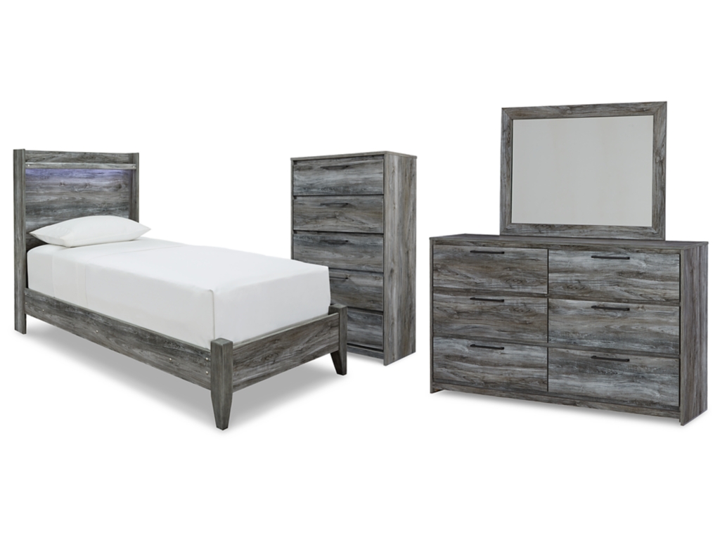 Baystorm Twin Panel Bed, Dresser, Mirror and Chest - main image