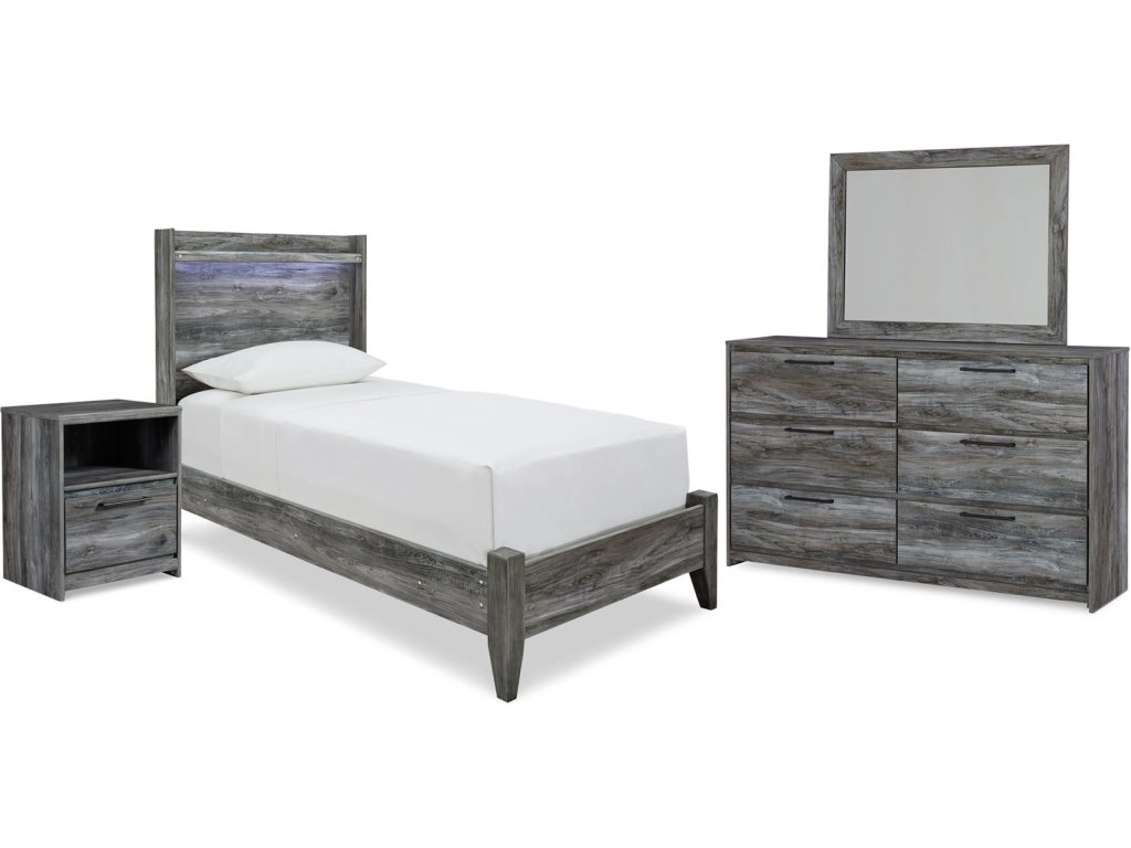 Baystorm Twin Panel Bed, Dresser, Mirror and Nightstand - main image