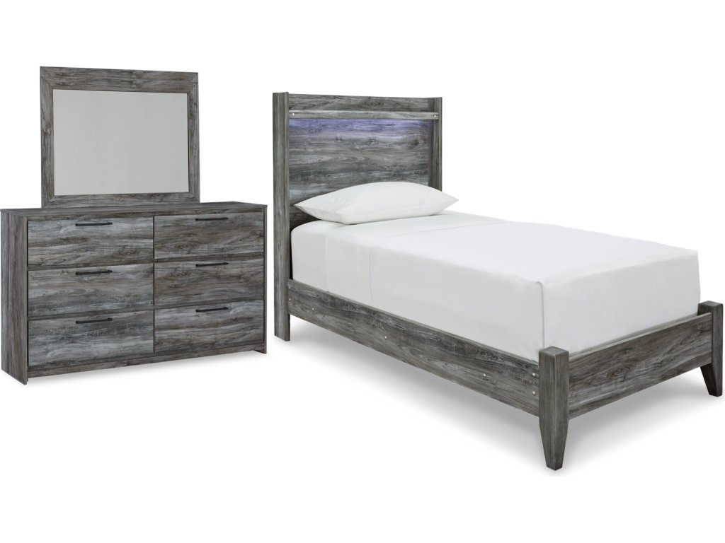 Baystorm Twin Panel Bed, Dresser and Mirror - main image