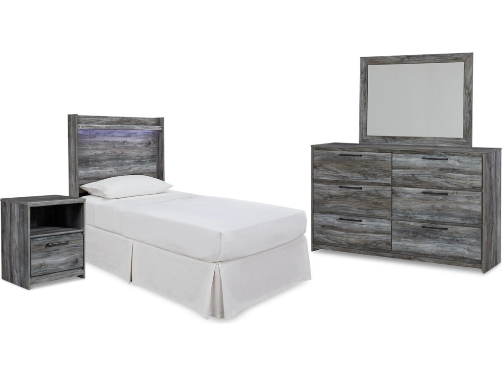 Baystorm Twin Panel Bed Headboard, Dresser, Mirror and Nightstand - main image