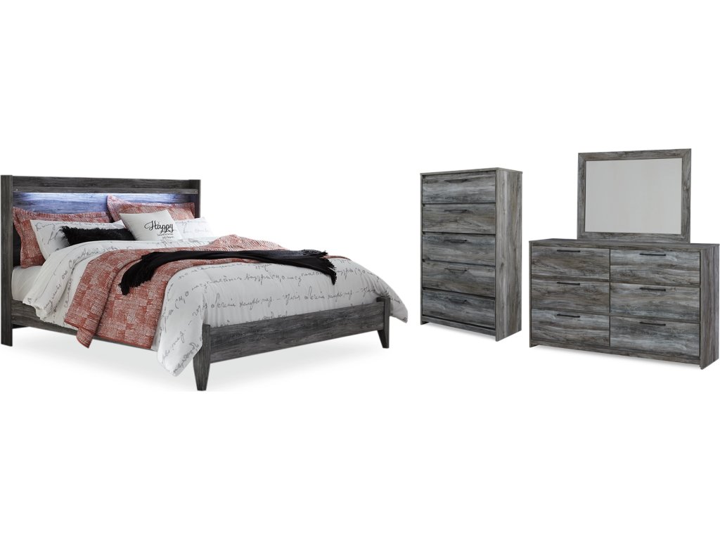Baystorm King Panel Bed, Dresser, Mirror and Chest - main image