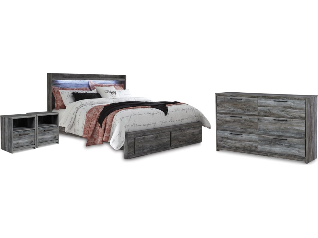 Baystorm King Storage Bed, Dresser and 2 Nightstands - main image
