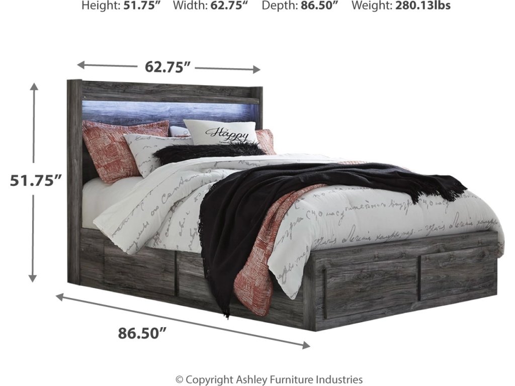 Baystorm Queen Panel Bed with 2 Side Storage, Dresser, Mirror, and Nightstand - image 8