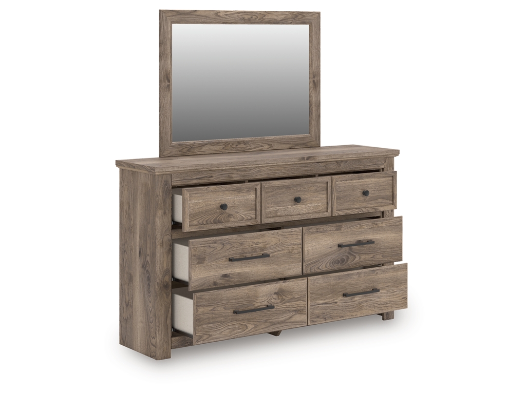 Rusticott King Poster Bed, Dresser, Mirror and Nightstand - image 3
