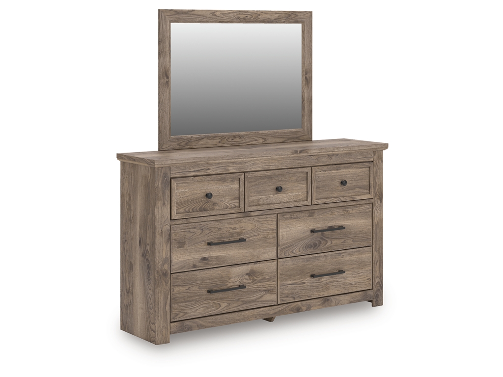 Rusticott King Poster Bed, Dresser, Mirror and Nightstand - image 2