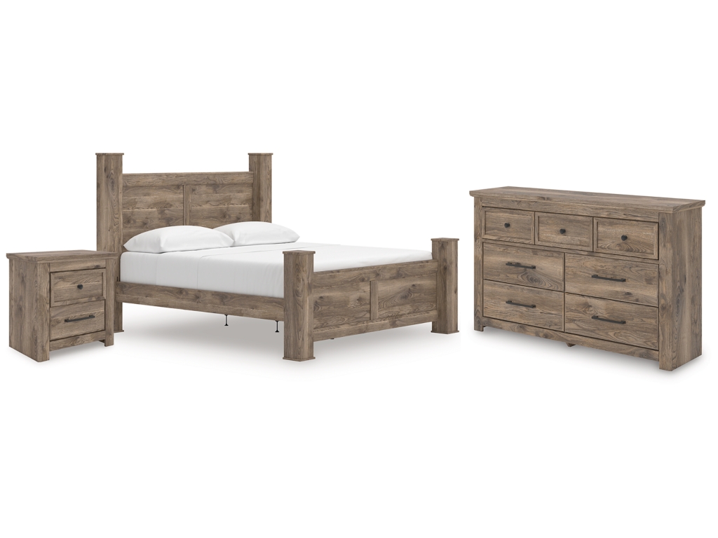 Rusticott King Poster Bed, Dresser and Nightstand - main image