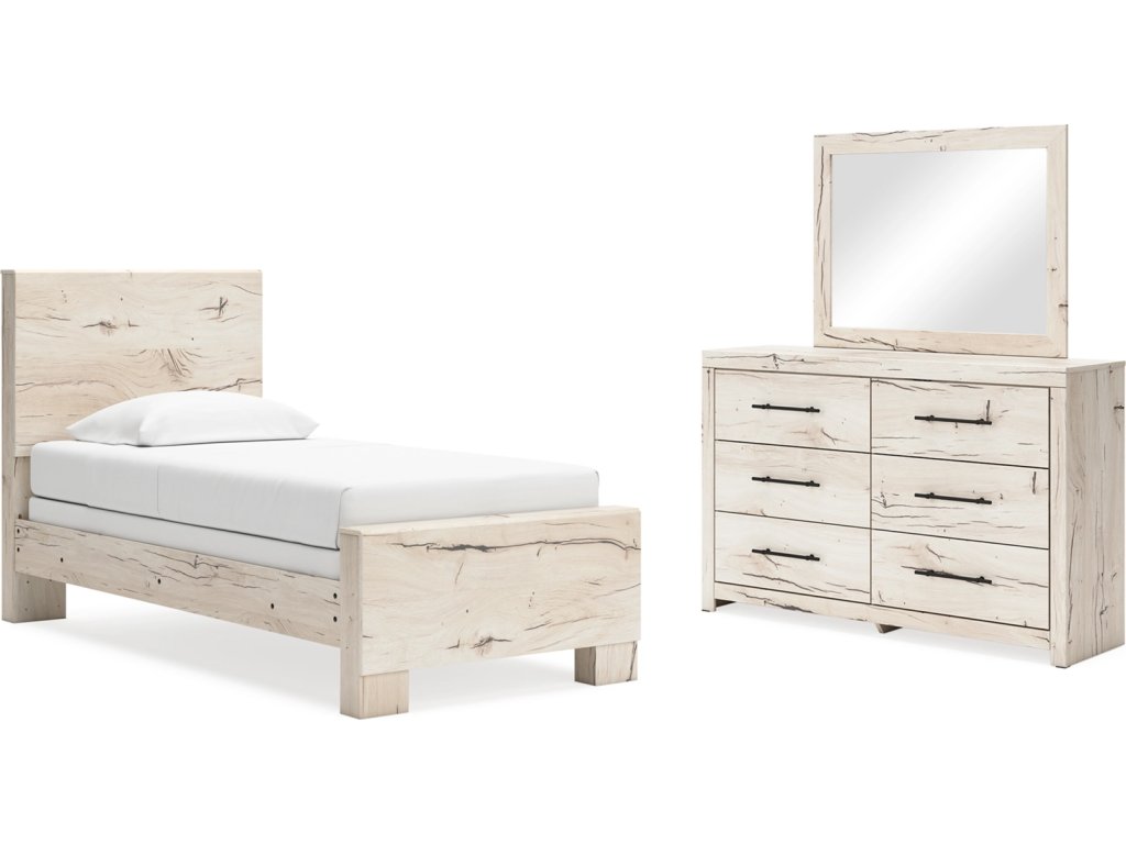 Lawroy Twin Panel Bed, Dresser and Mirror - main image