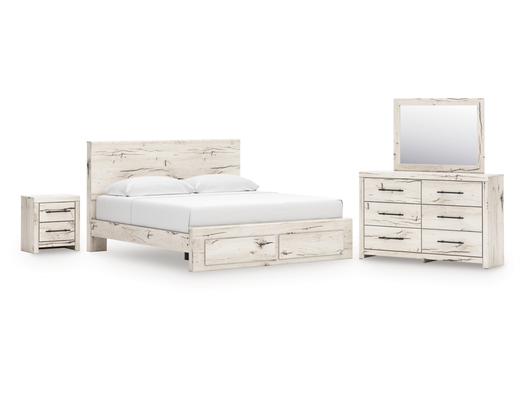 Lawroy King Panel Storage Bed, Dresser, Mirror and Nightstand - main image