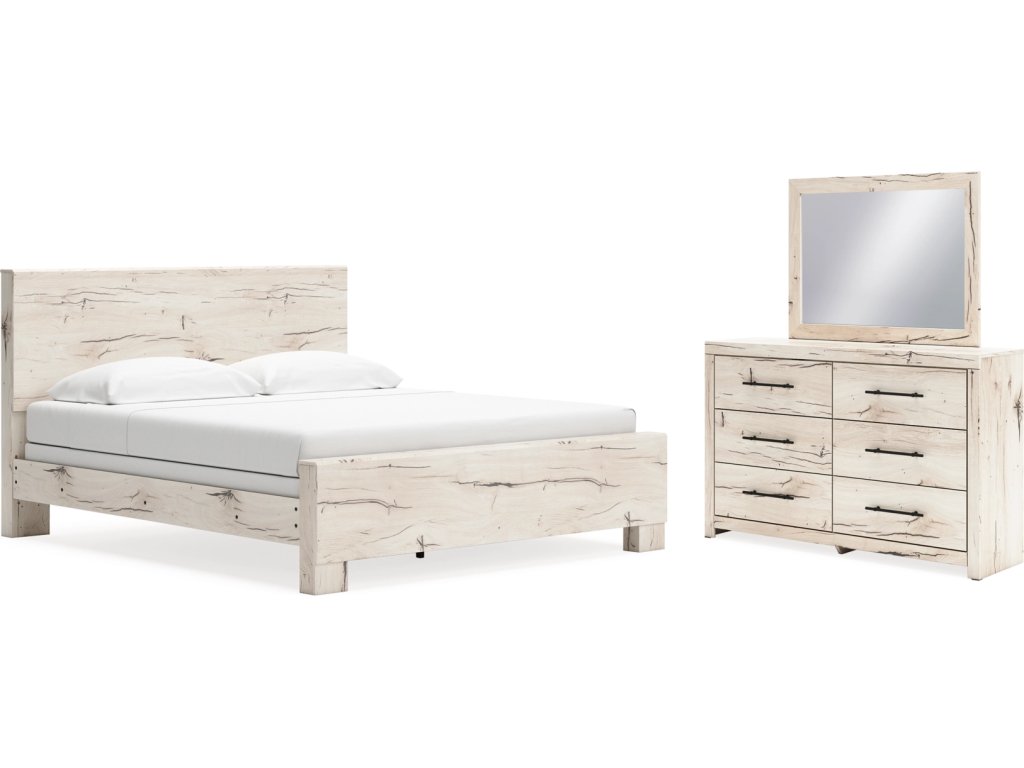 Lawroy King Panel Bed, Dresser and Mirror - main image