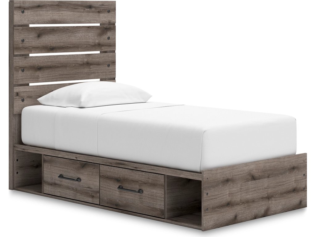 Graystorm Twin Panel Bed with Storage - main image