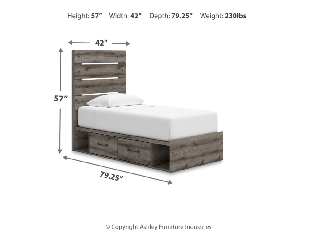 Graystorm Twin Panel Bed with Storage - image 3