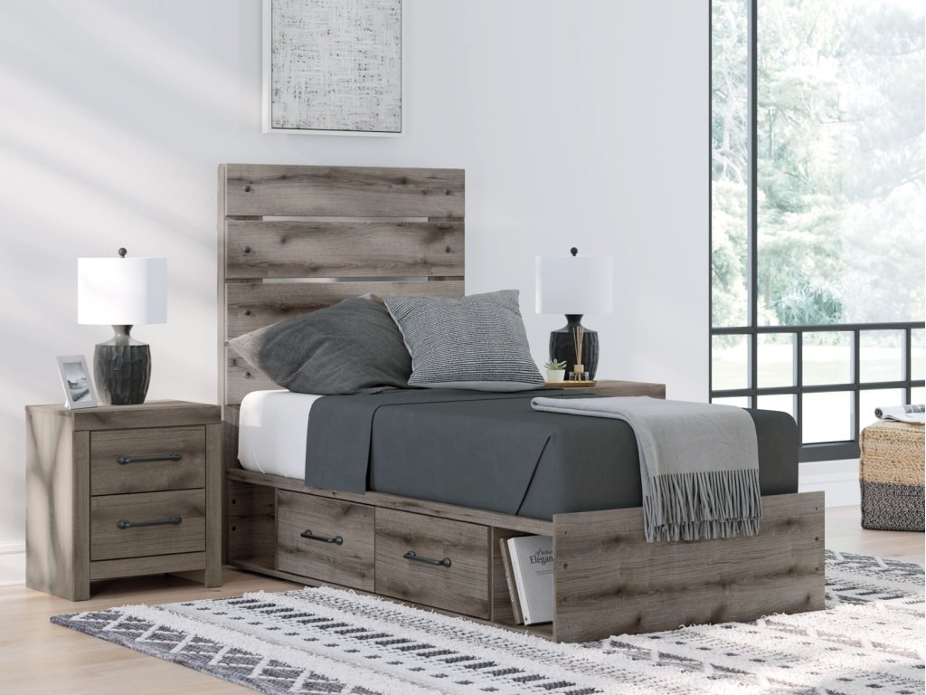 Graystorm Twin Panel Bed with Storage - image 1